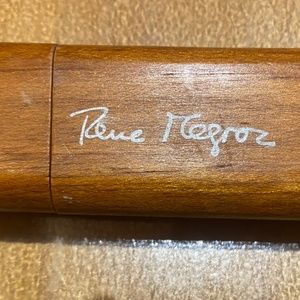 Rene Magroz Sculptural Wood Bread Knife and Knife Holder